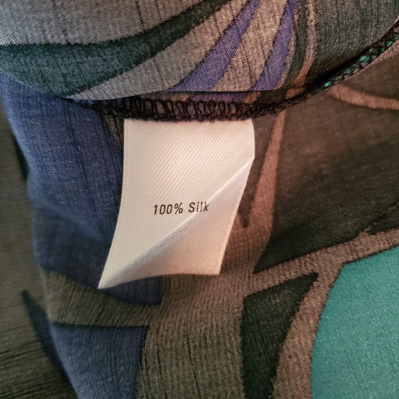 Semantiks Abstract Print Silk Dress - Picture 7 of 7